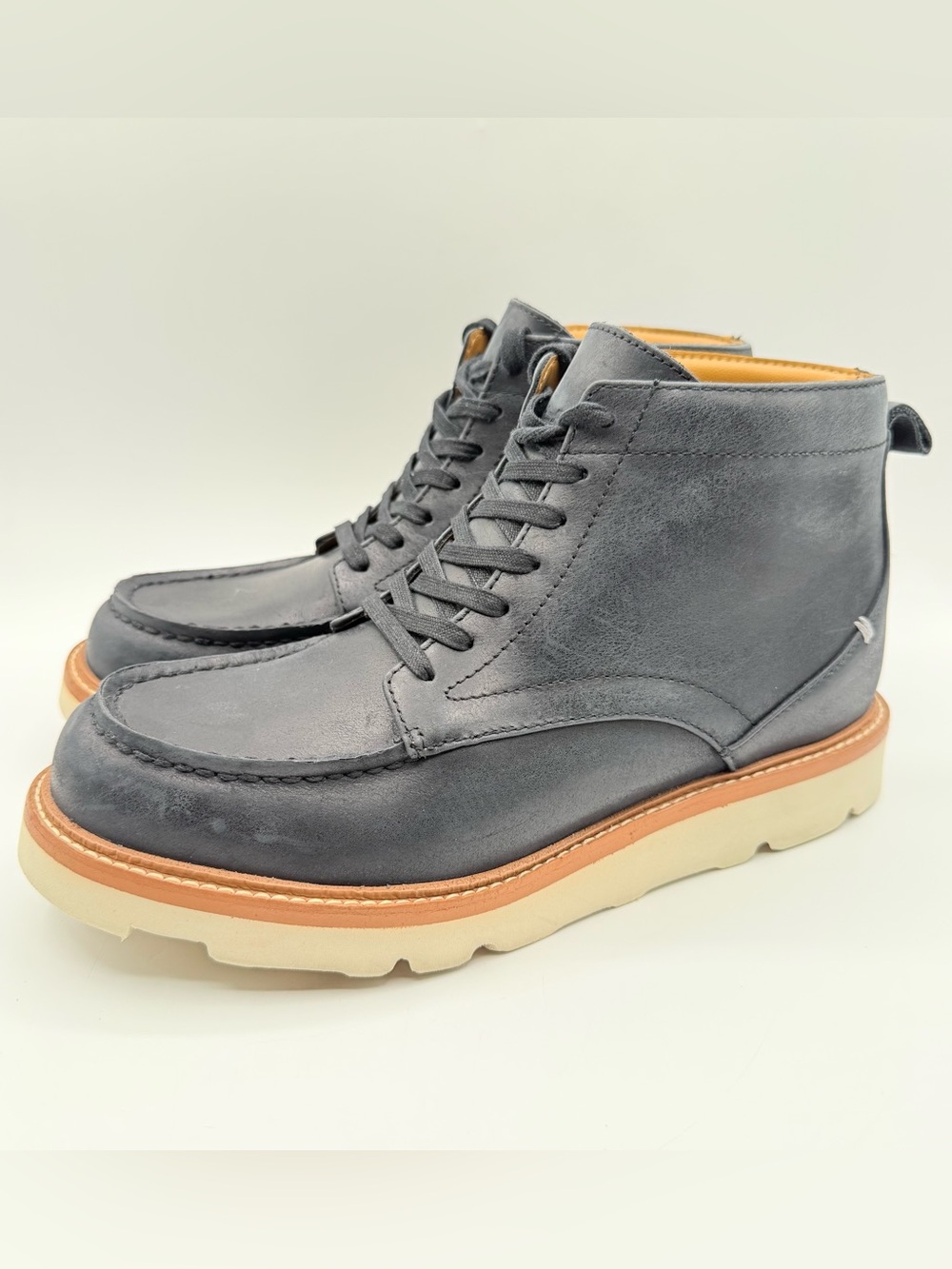 Chukka Vibram LABEL Go-To Moc Boot Mens 10.5 Wms 12 Charcoal Leather Unisex